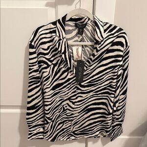 Rachel Zoe Zebra Print Button Down Shirt